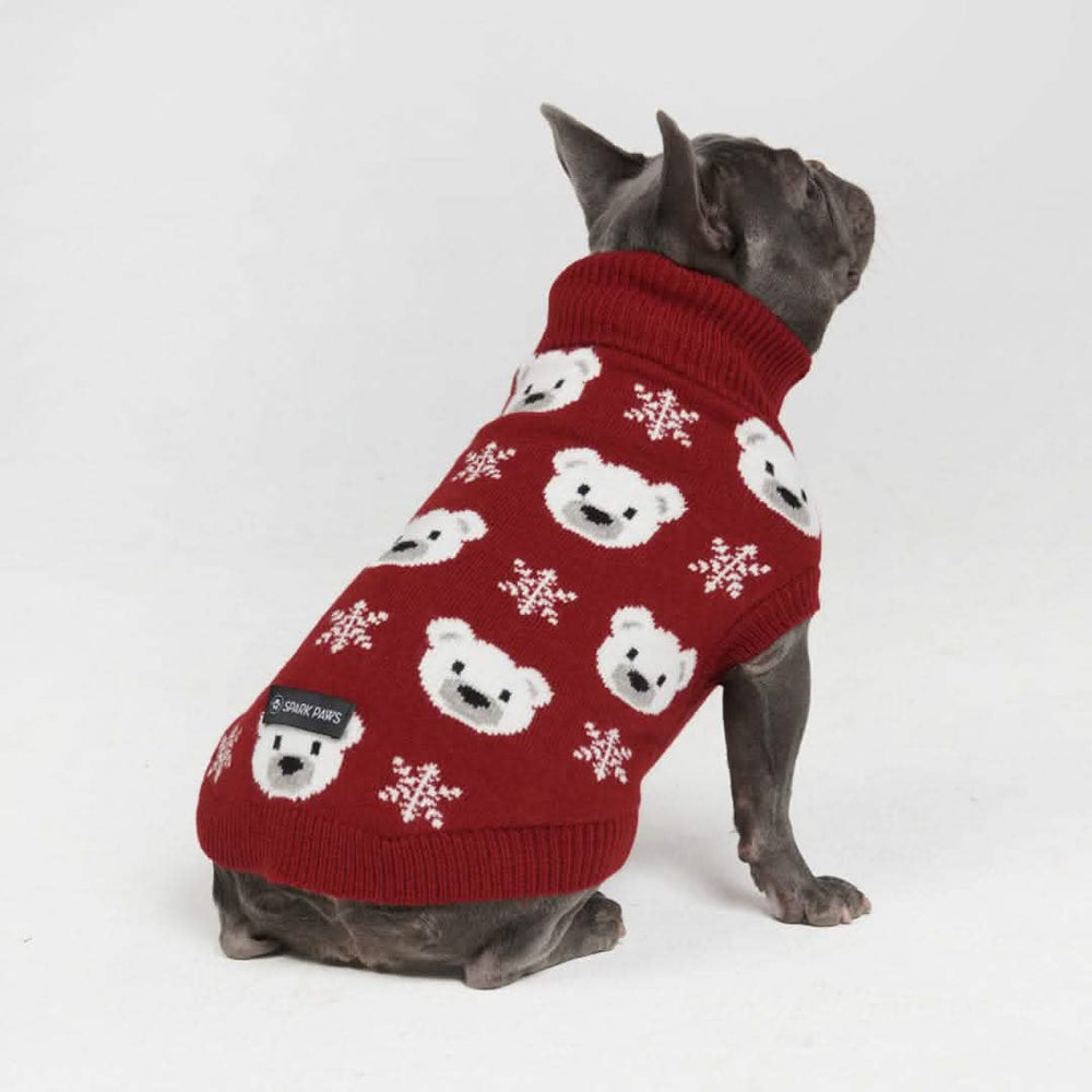 Polar Bear Knit Dog Sweater – SPARK PAWS
