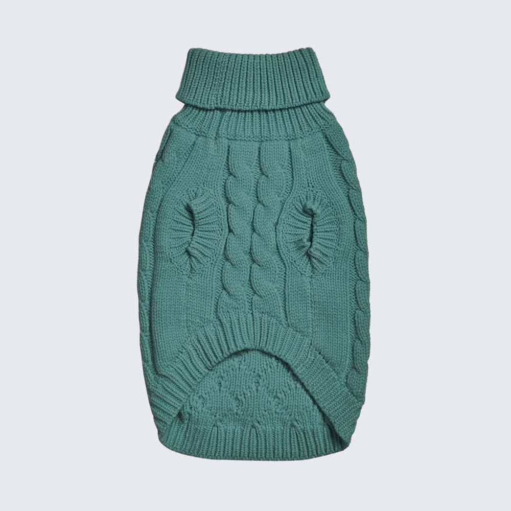 Cable Knit Dog Sweater - Pine Green – SPARK PAWS