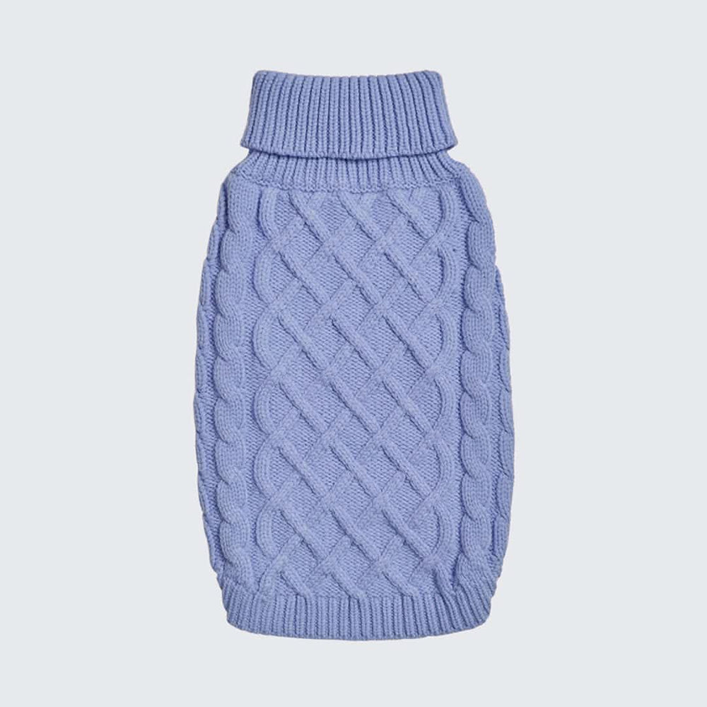 Cable Knit Dog Sweater - Blue – SPARK PAWS