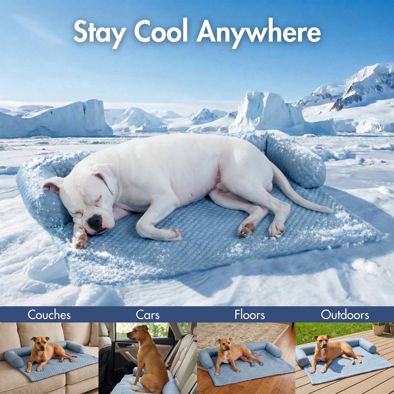 Frostcore™ Cooling Couch Cover Dog Bed - Ash Blue – SPARK PAWS
