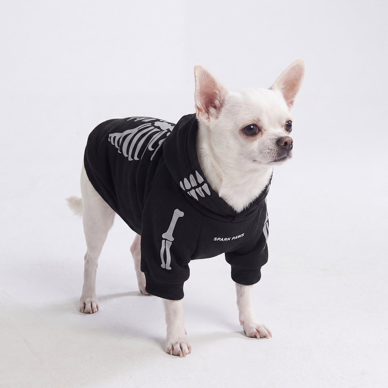 Halloween Dog Hoodie - Reflective Skeleton – SPARK PAWS