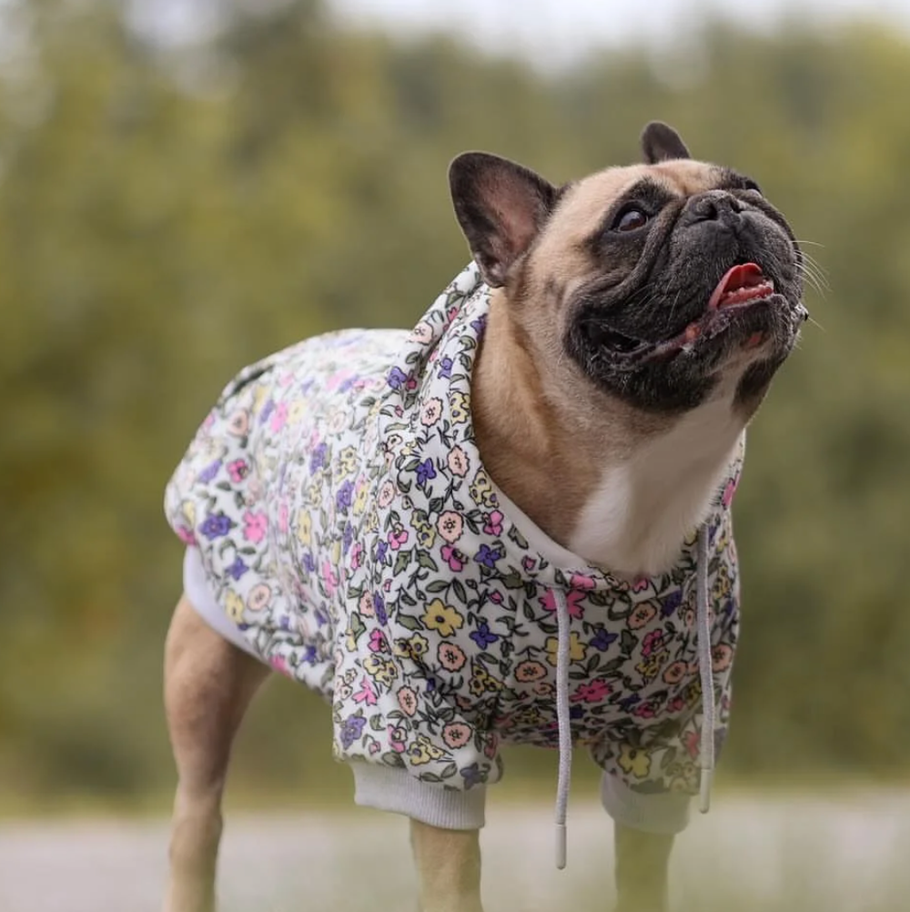 Vintage Flower Dog Hoodie - Light Grey – SPARK PAWS