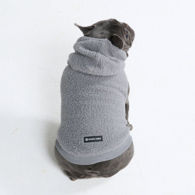 Teddy Sherpa Dog Sweater - Silver Gray