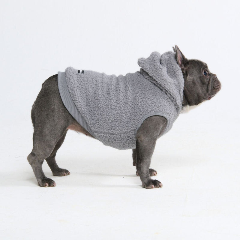 Teddy Sherpa Dog Sweater - Silver Gray