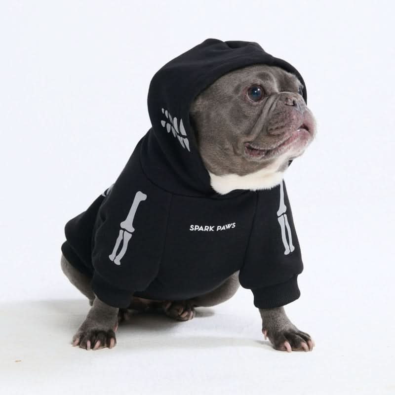 Halloween Dog & Human Matching Hoodie Set – Reflective Skeleton