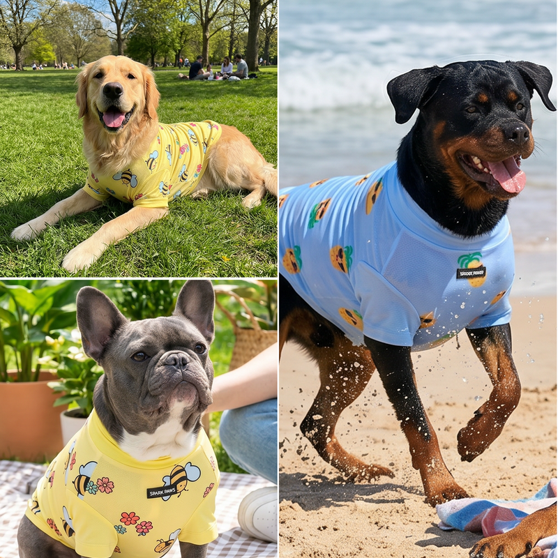 ❁⃘*.゜BANG！！さっくん ソフビ衣装❁⃘*.゜megu39 Sunblock Dog T-Shirt (2-pack) - Bees Pineapple – SPARK PAWS
