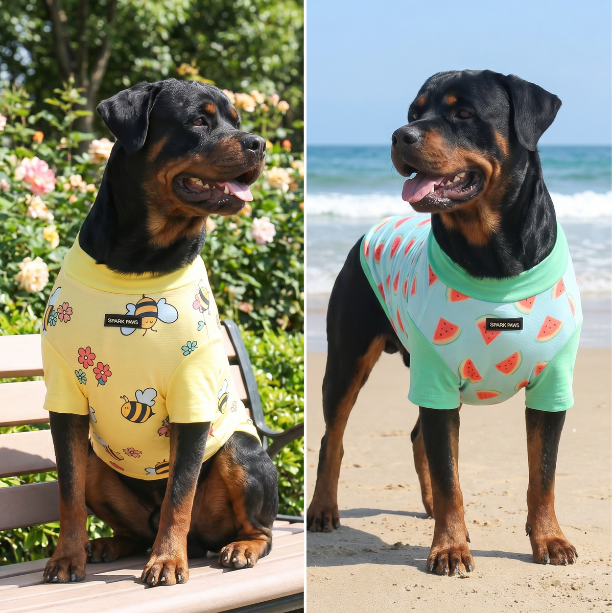 Sunblock Dog T-Shirt (2-pack) - Bees Watermelon – SPARK PAWS
