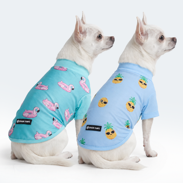 Sunblock Dog T-Shirt (2-pack) - Flamingo Pineapple – SPARK PAWS