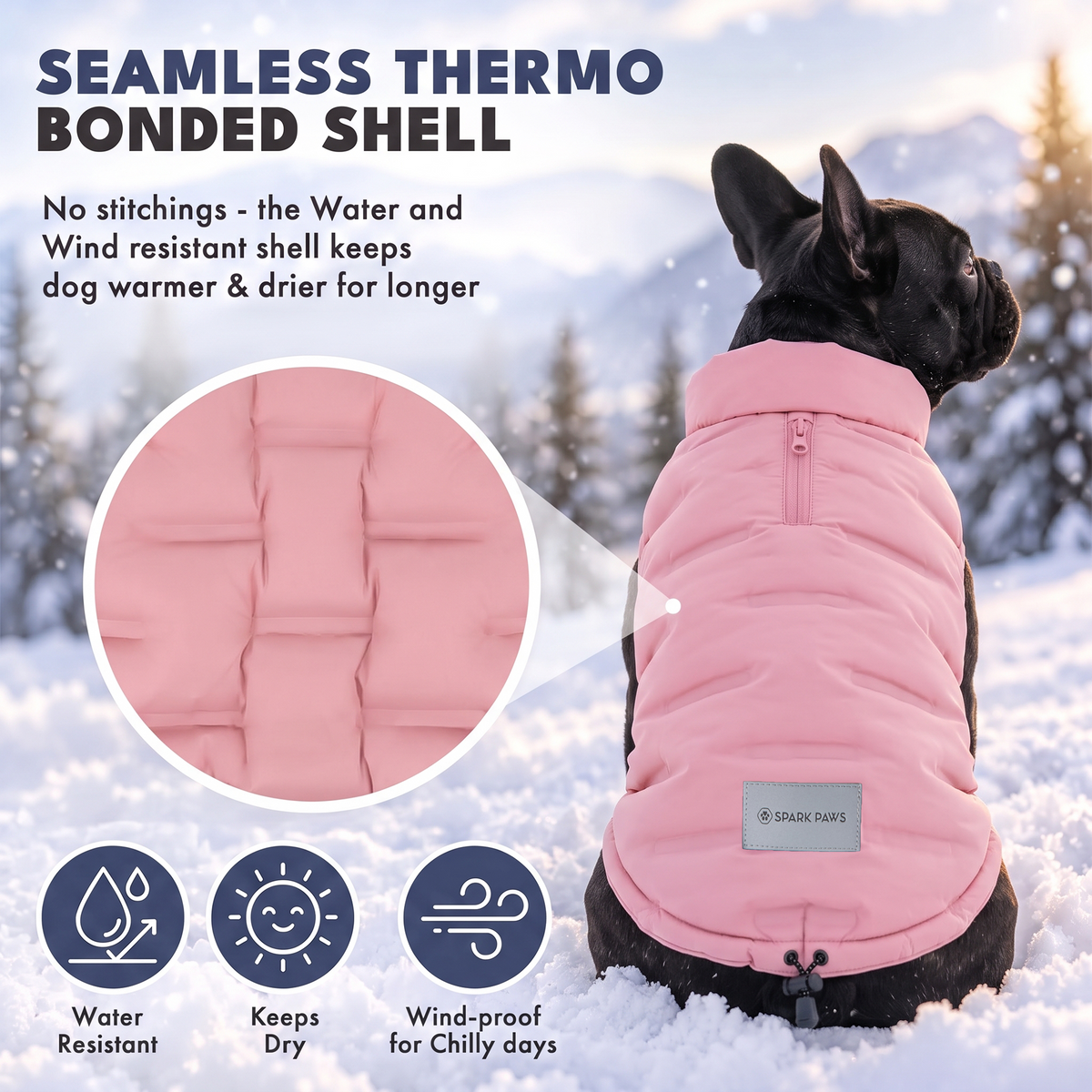 ThermoSonic Winter Jacket - Pink – SPARK PAWS