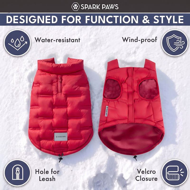 ThermoSonic Winter Jacket - Red – SPARK PAWS