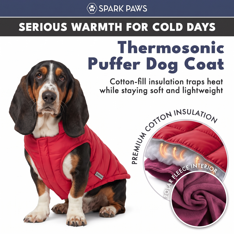 ThermoSonic Winter Jacket - Red – SPARK PAWS