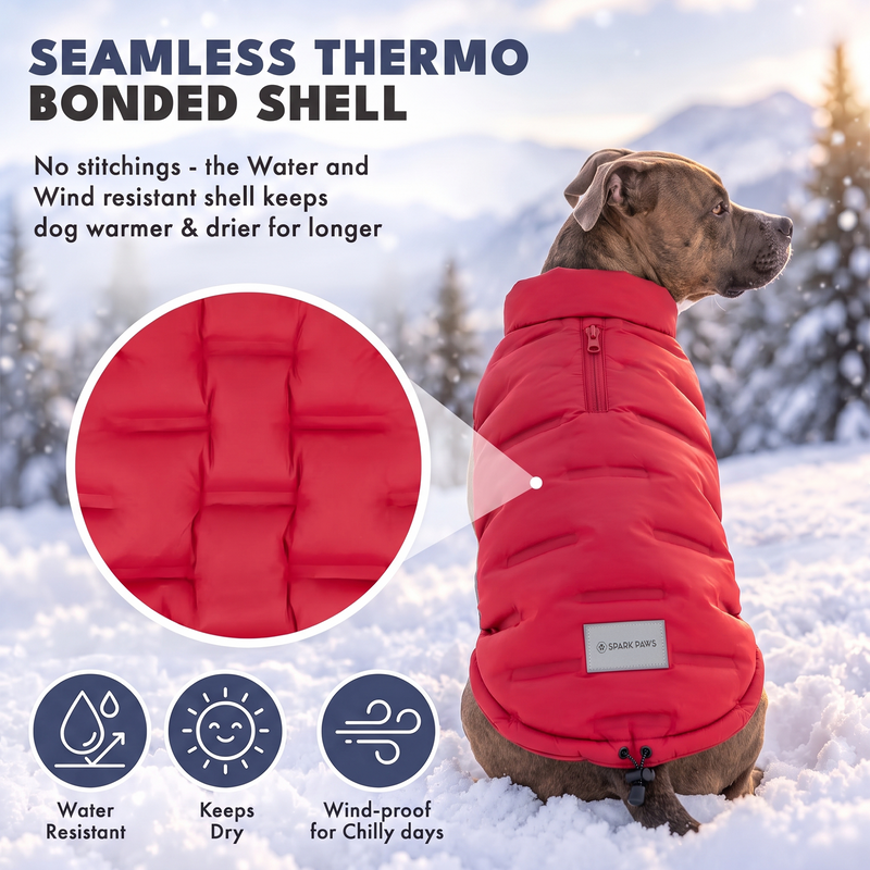 ThermoSonic Winter Jacket - Red – SPARK PAWS