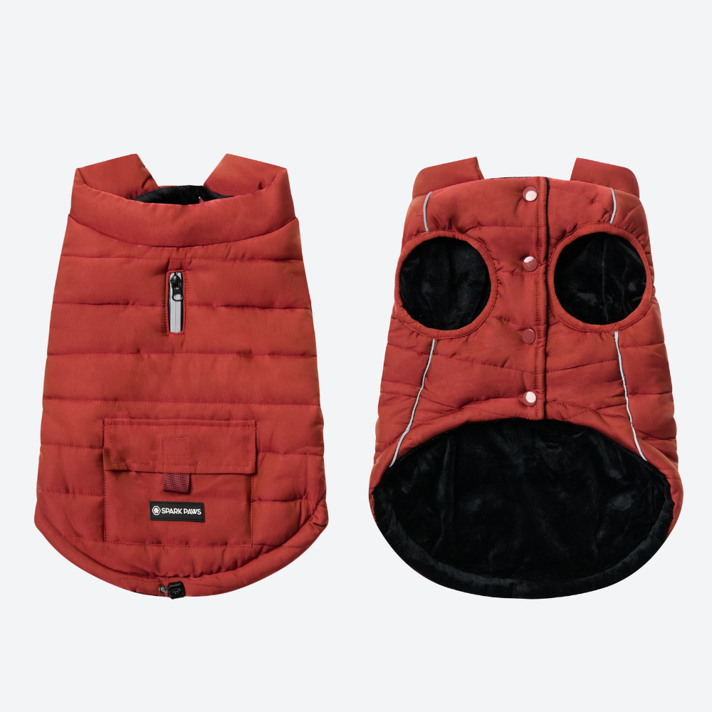 WarmShield Water-Resistant Jacket - Crimson – SPARK PAWS