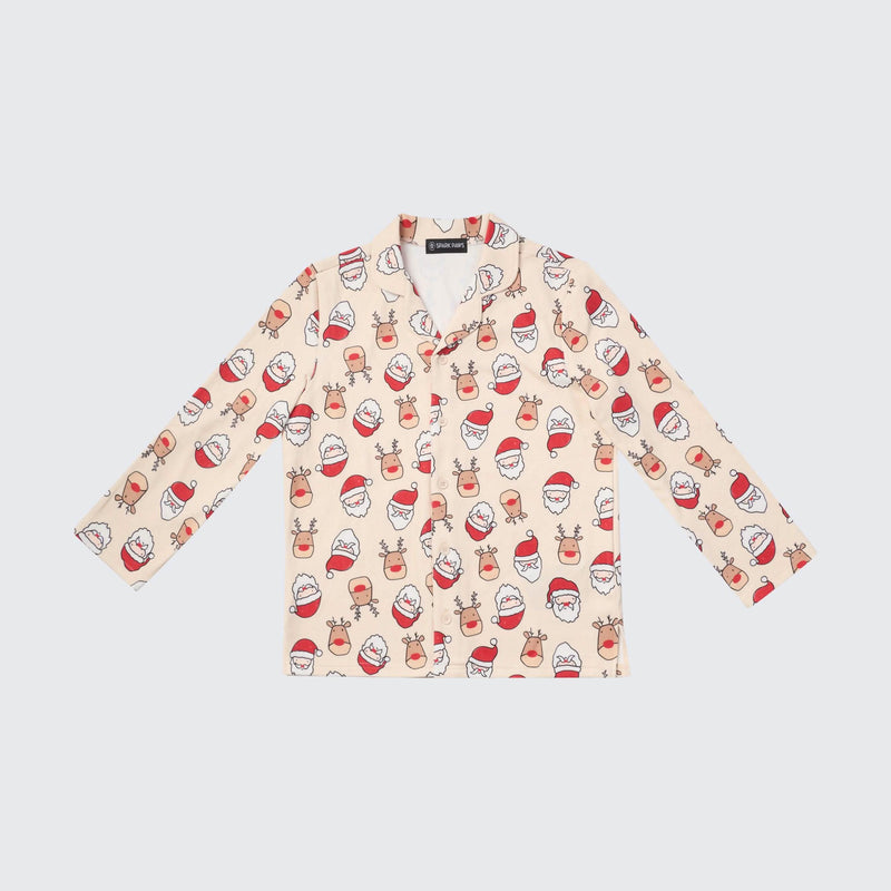 Christmas Pajama Top -  Santa and Rudolph