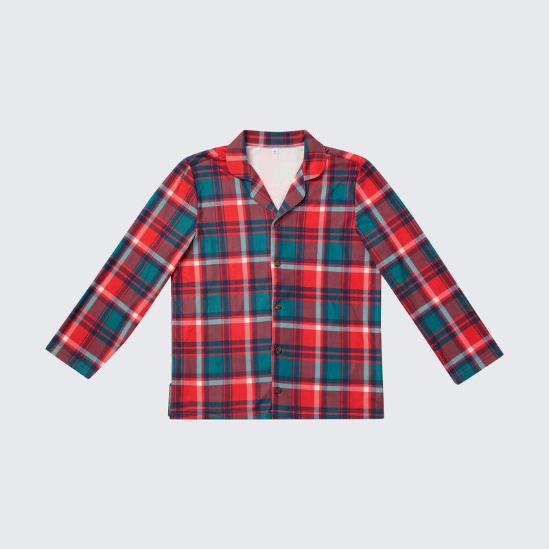Human Pajama Top - Green and Red Plaid