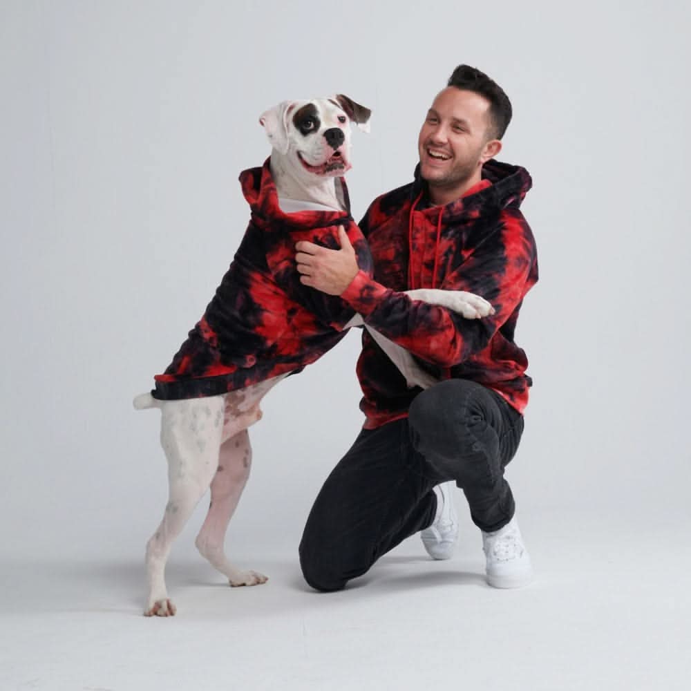 Velvet Human Hoodie - Red & Black – SPARK PAWS