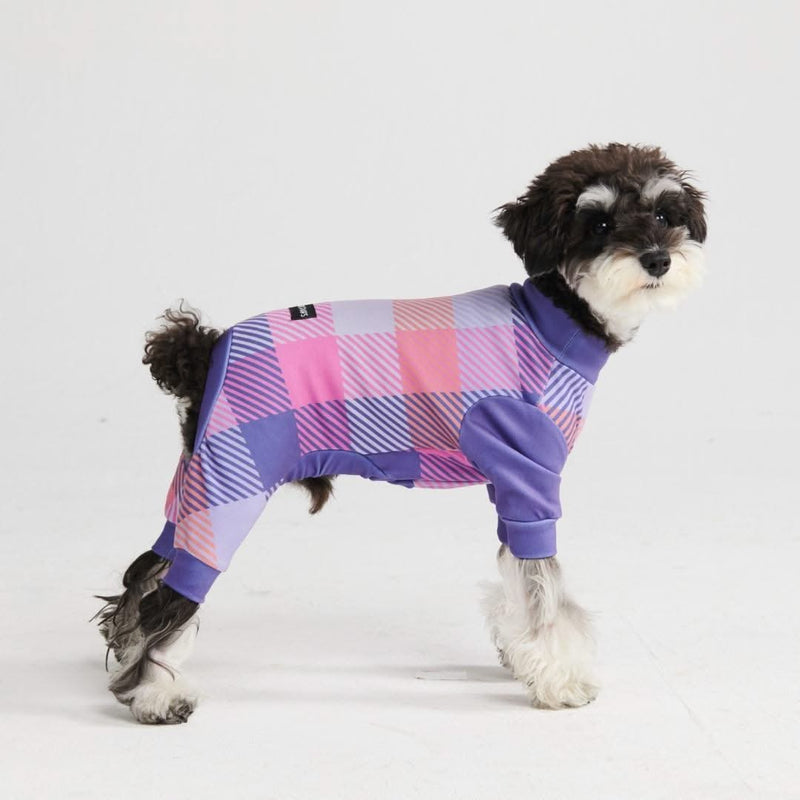 Dog Pajama - Purple Plaid