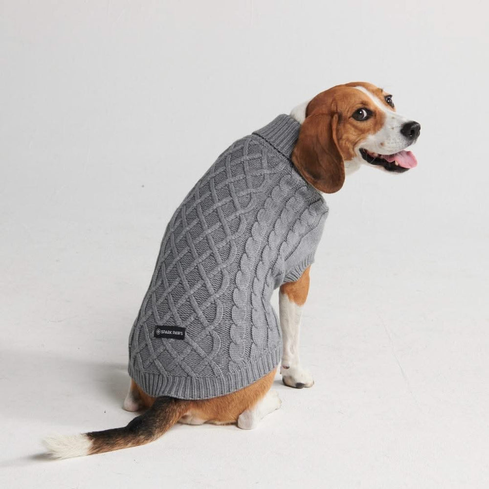 Spark Paws Cable Knit Dog Sweater