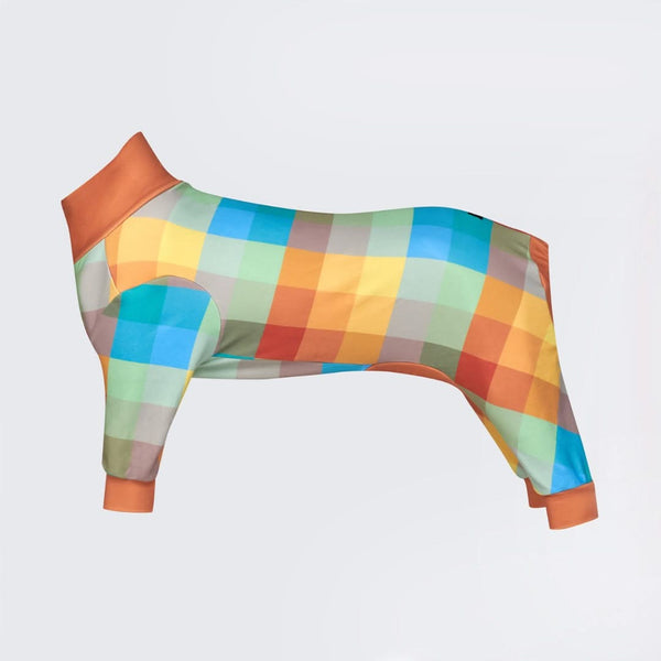 Dog Pajama - Checkered Mix