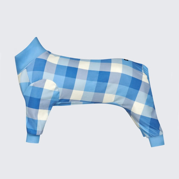 Dog Pajama - Blue Checkered