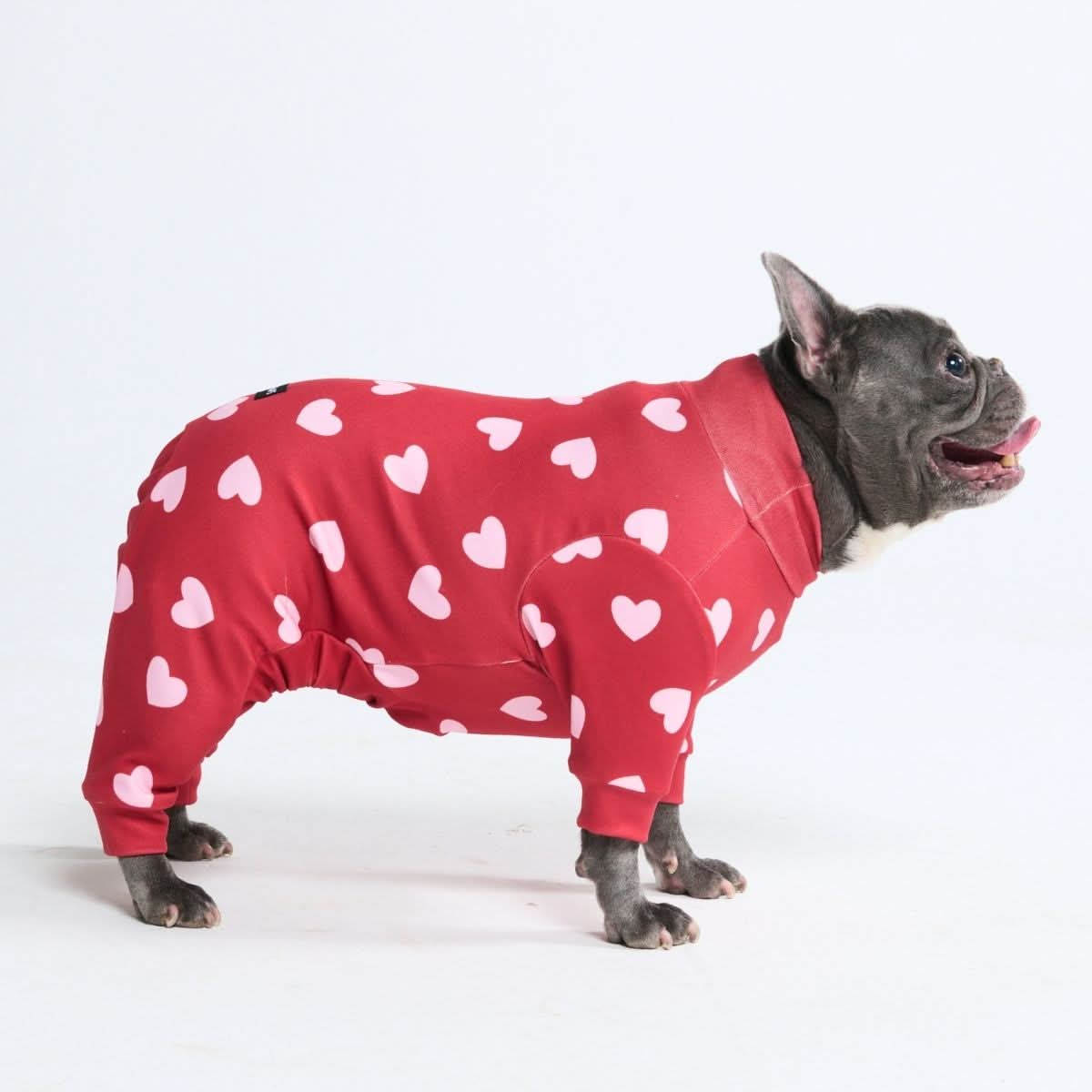 Dog Pajama - Red Hearts - SPARK PAWS