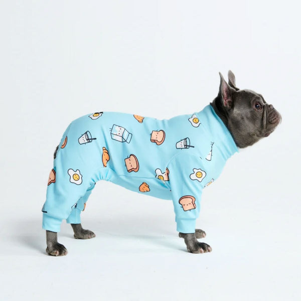 Dog Pajama - Breakfast Blue