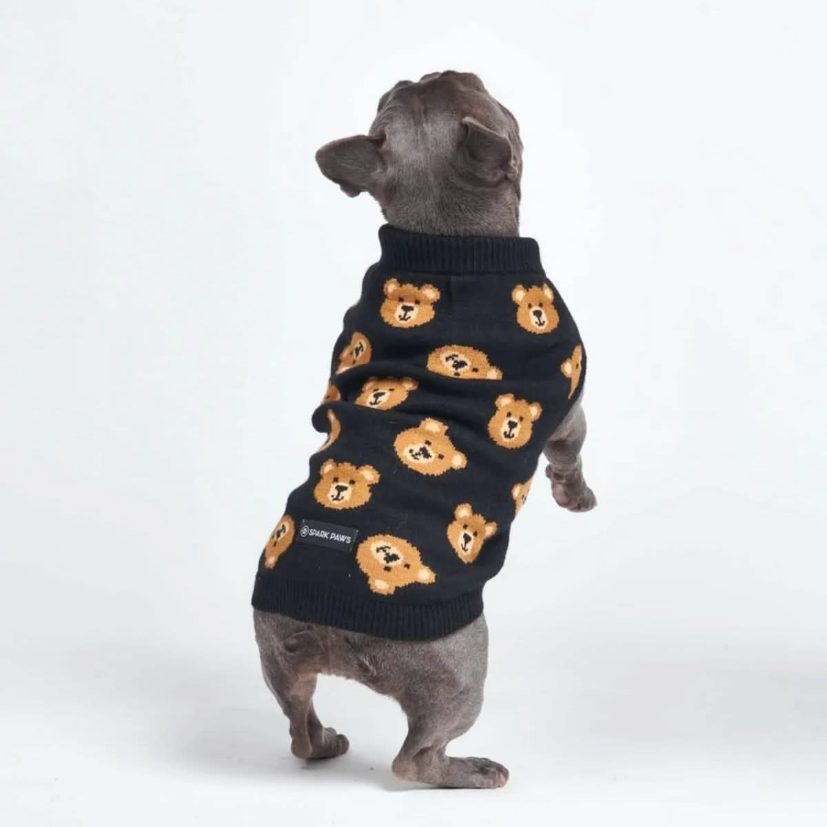Broken Teddy Bear Knit Dog Sweater - Black – SPARK PAWS