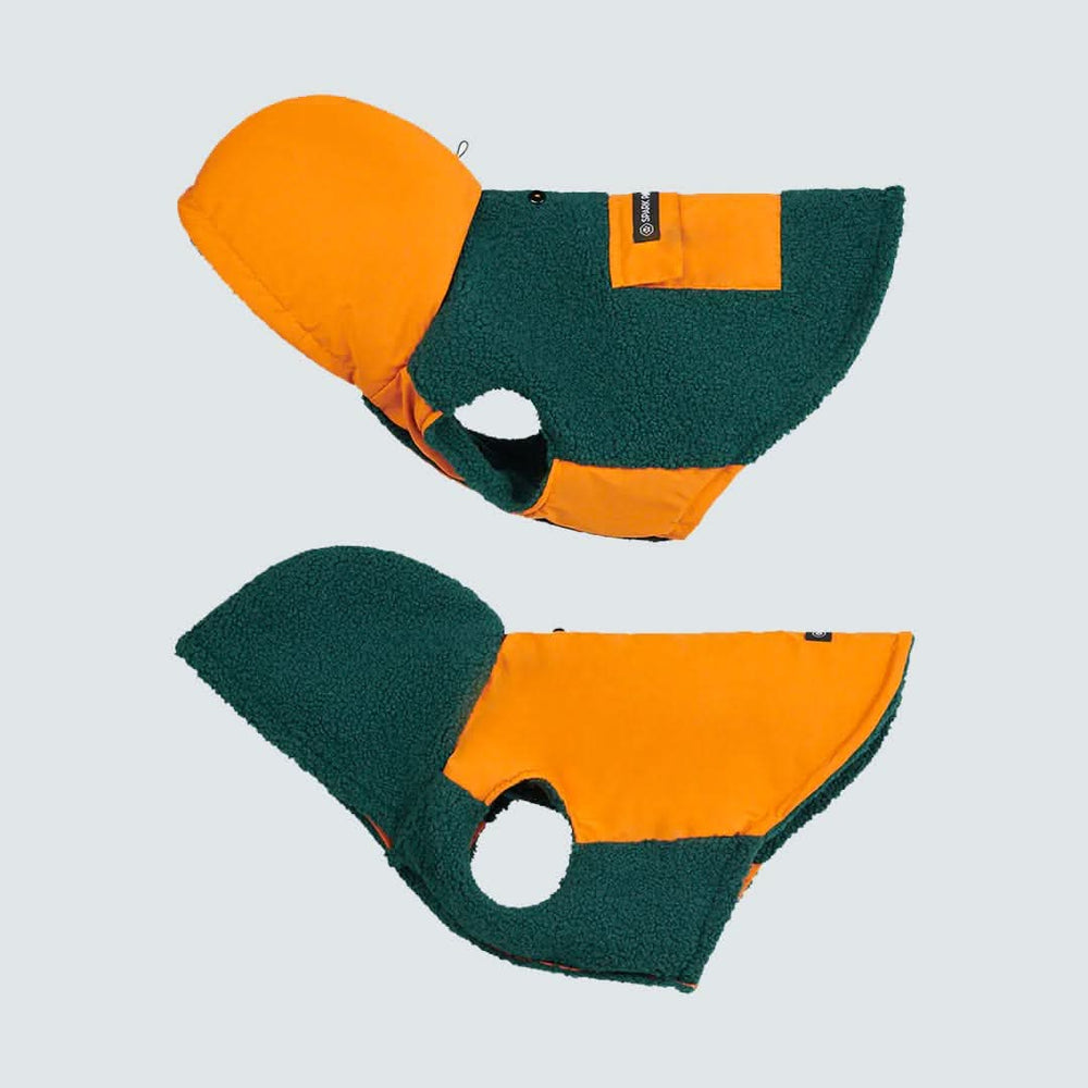 Reversible Dog Jacket - Green and Orange – SPARK PAWS