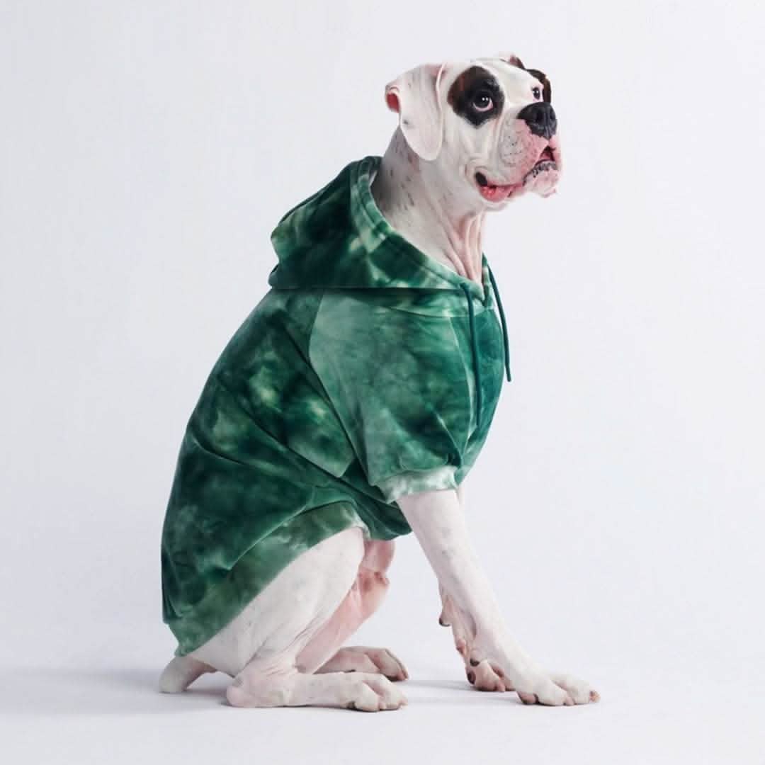 Floral Green Black Pet Dog Hoodie