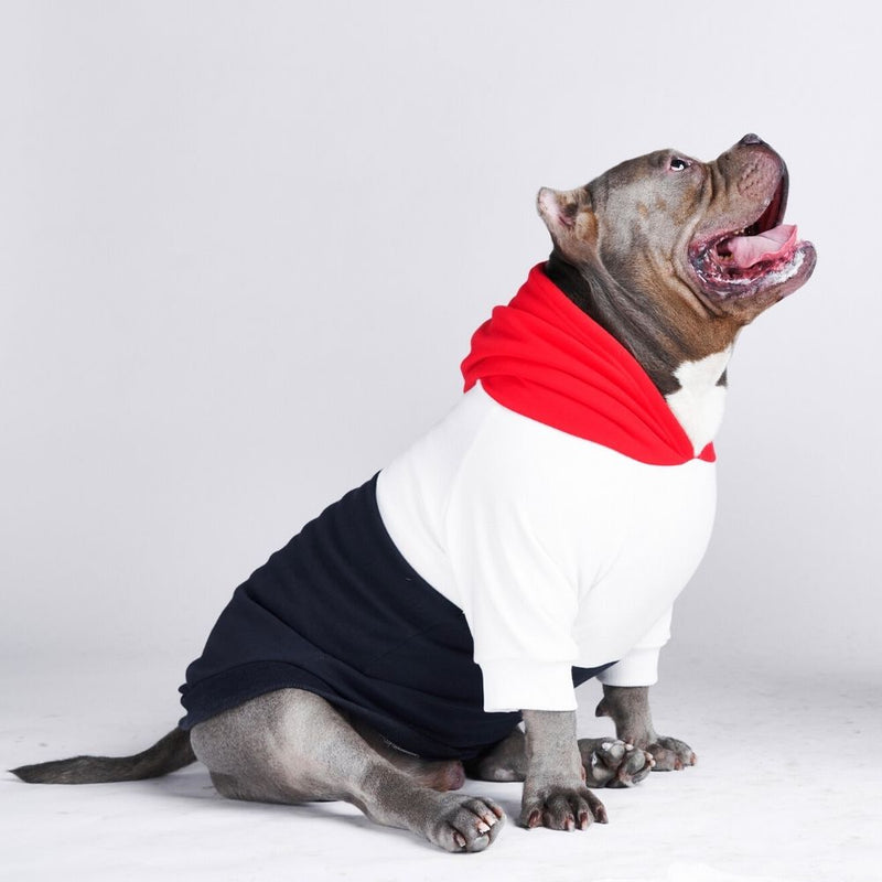 Red, White, Navy Dog Hoodie (SIZE L)