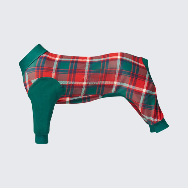 Dog Christmas Pajama - Green and Red Plaid