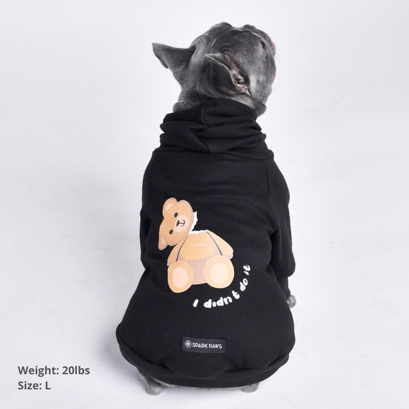 Teddy Bear Dog Hoodie Clothes Black SPARK PAWS
