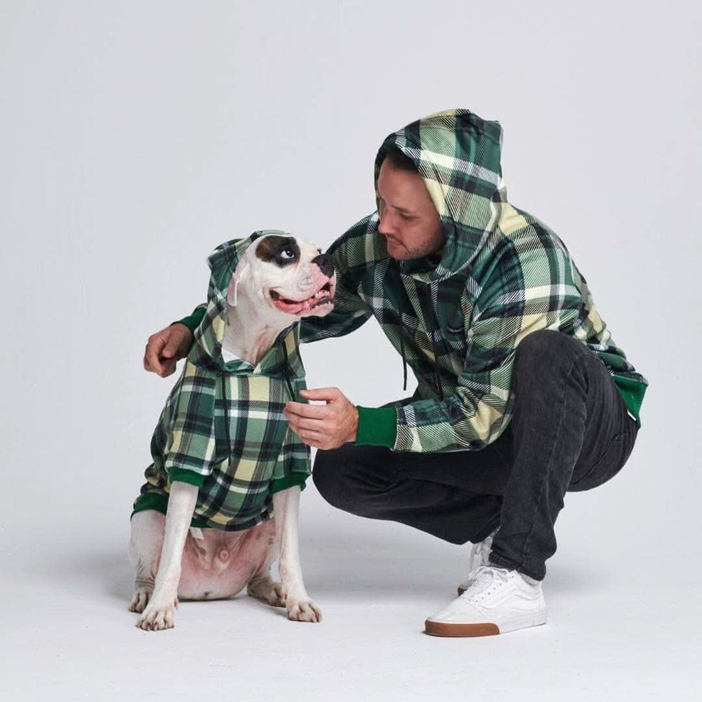 Green Plaid Human Hoodie – SPARK PAWS