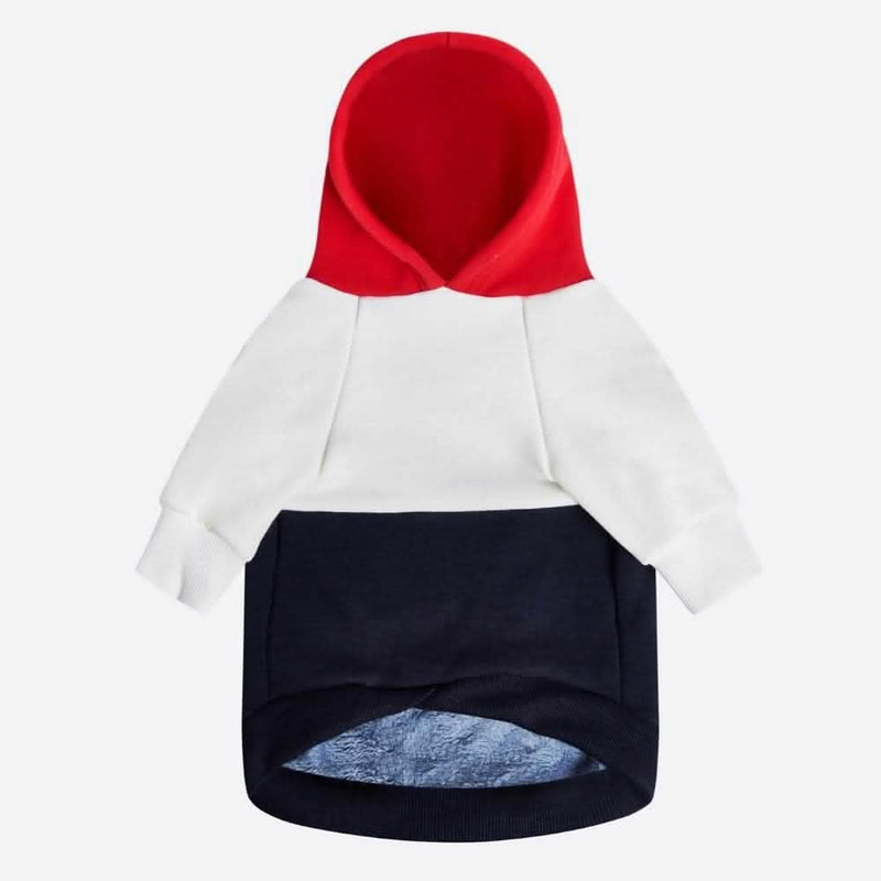 Red, White, Navy Dog Hoodie (SIZE L)