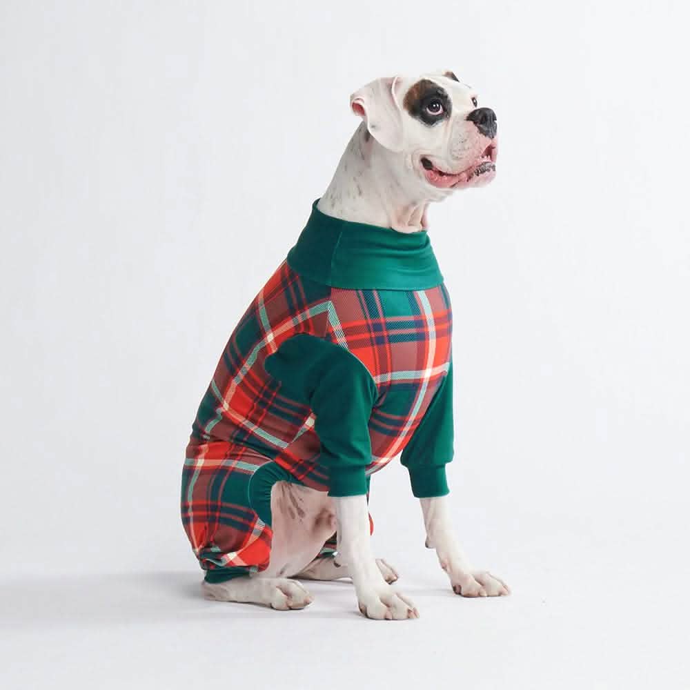 Plaid Xl Dog Christmas Pajamas Leveret Big Dog Cotton Pajamas