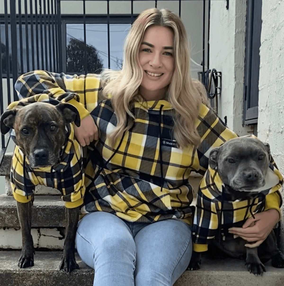 Yellow Plaid Human Hoodie – SPARK PAWS