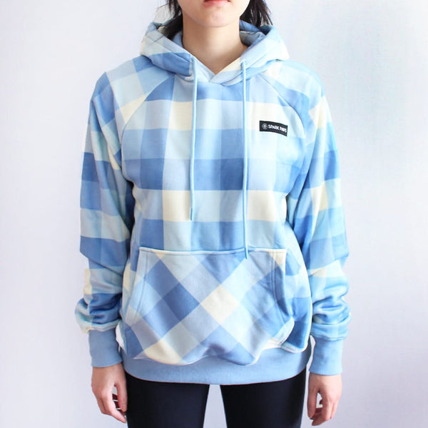 Velvet Human Hoodie - Blue Checkered