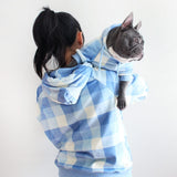 Velvet Human Hoodie - Blue Checkered