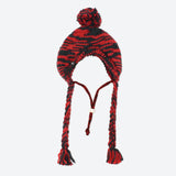Knit Pom Pom Dog Beanie Hat - Red & Black